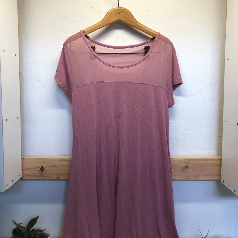 Blush colored t shirt dress